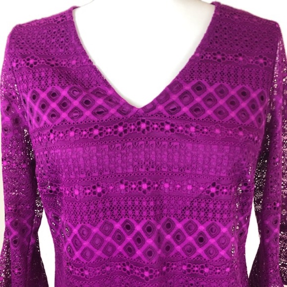 NWT Alfani Magenta Sheath Lace Dress - Picture 6 of 7